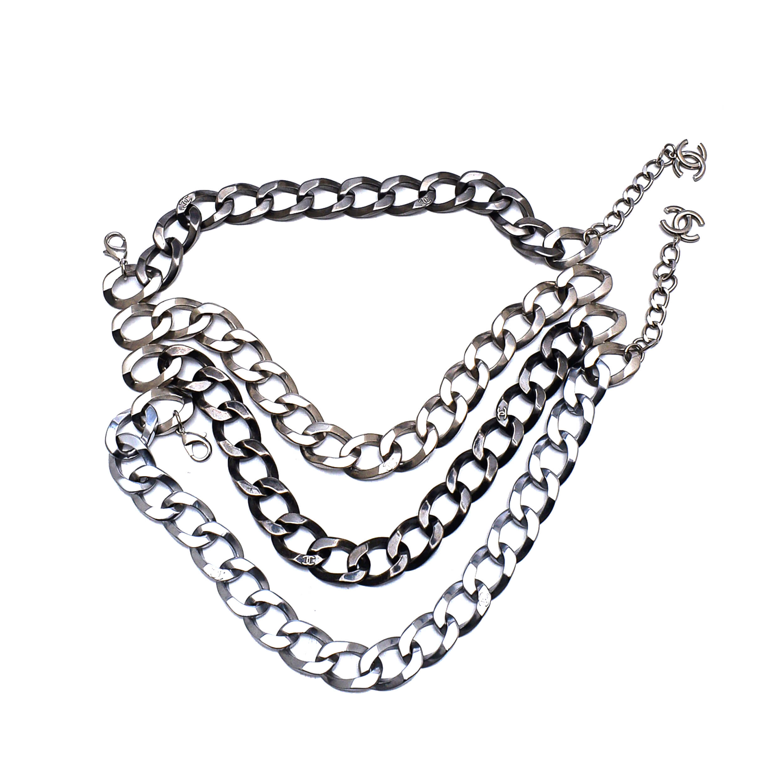 Chanel- Silver and Antracite Big Chain Necklace